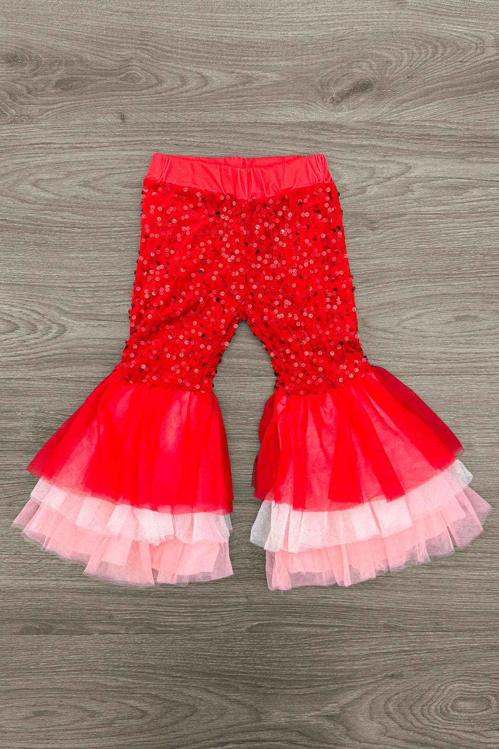 "Candy Cane Cutie" Sequin Bow Bell Bottom Set | Sparkle in Pink