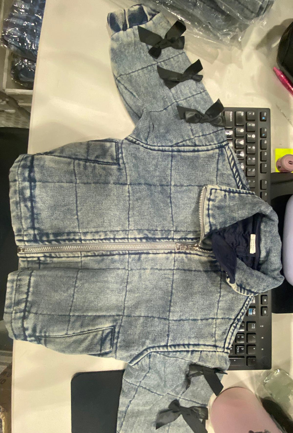 Mom & Me - Bow Denim Jacket | Sparkle in Pink