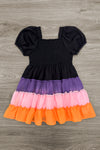 Black Halloween Ruffle Dress | Sparkle in Pink