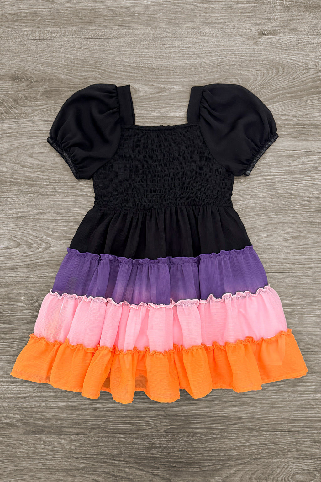 Black Halloween Ruffle Dress | Sparkle in Pink