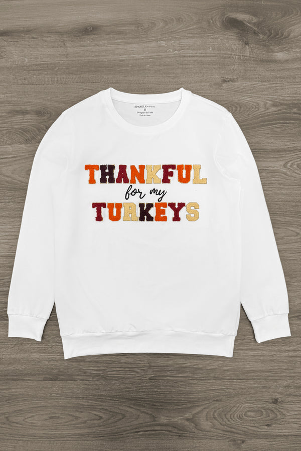 Mom & Kid - "Thankful For My Turkeys & Little Turkey" Top | Sparkle in Pink