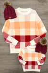Mom & Me - Cozy Checkered Sweater | Sparkle in Pink