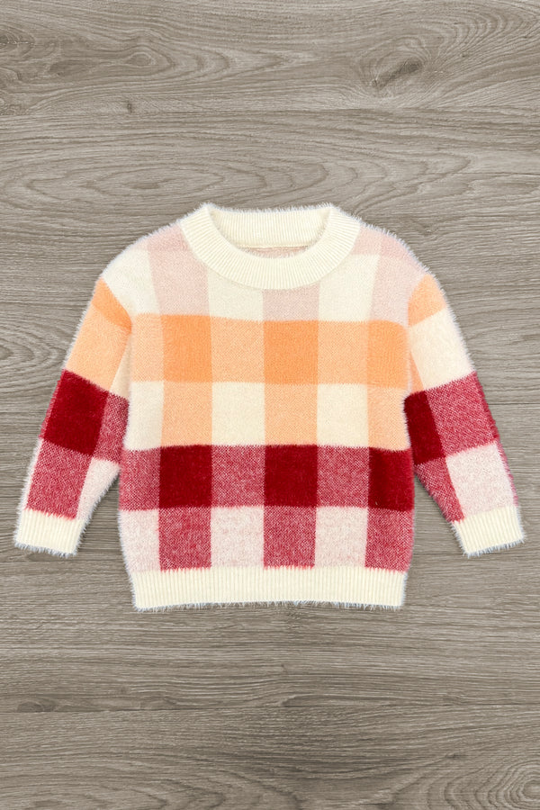 Mom & Me - Cozy Checkered Sweater | Sparkle in Pink