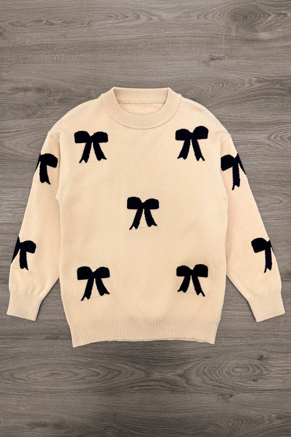 Mom & Me - Tan Bow Sweater & Pant Set | Sparkle in Pink