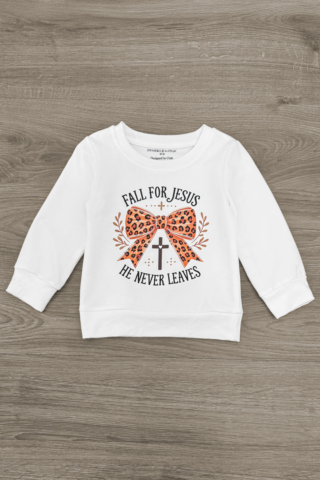 "Fall For Jesus..." Cheetah Denim Flare Set | Sparkle in Pink