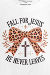 "Fall For Jesus..." Cheetah Denim Flare Set | Sparkle in Pink