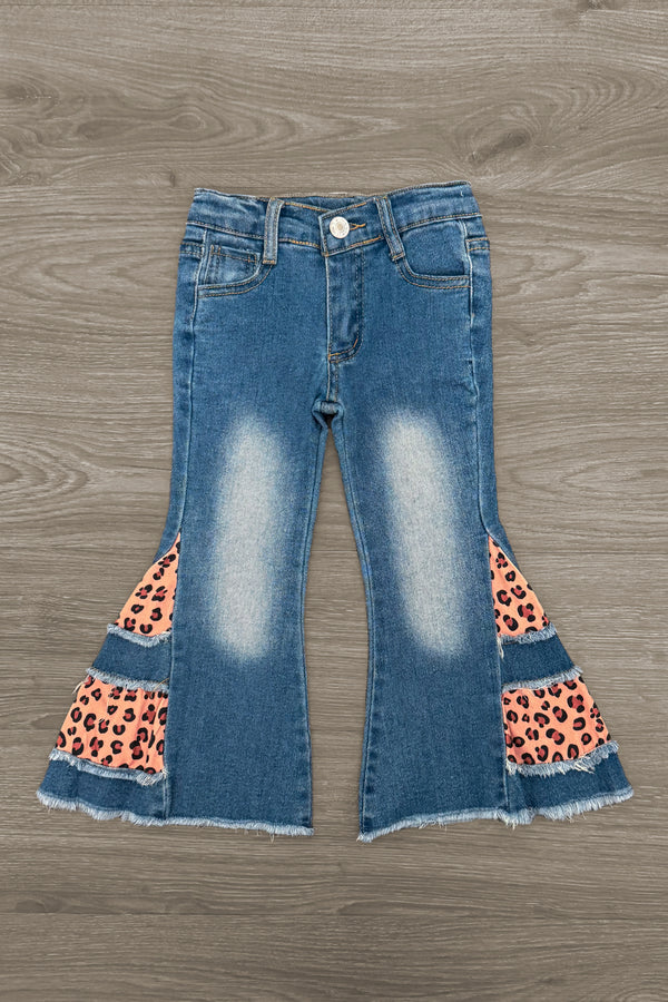 "Fall For Jesus..." Cheetah Denim Flare Set | Sparkle in Pink