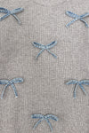 Mom & Me - Gray Bow Knit Sweater & Denim Pant Set | Sparkle in Pink