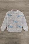 Mom & Me - Gray Bow Knit Sweater & Denim Pant Set | Sparkle in Pink