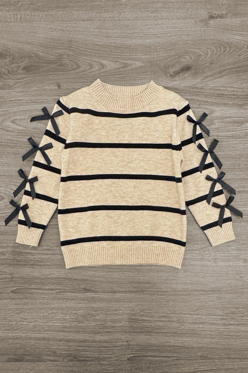 Mom & Me - Striped Bow Sweater & Denim Pant Set | Sparkle in Pink