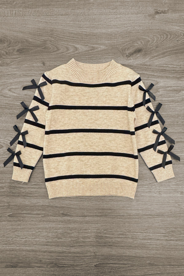 Mom & Me - Striped Bow Sweater & Denim Pant Set | Sparkle in Pink