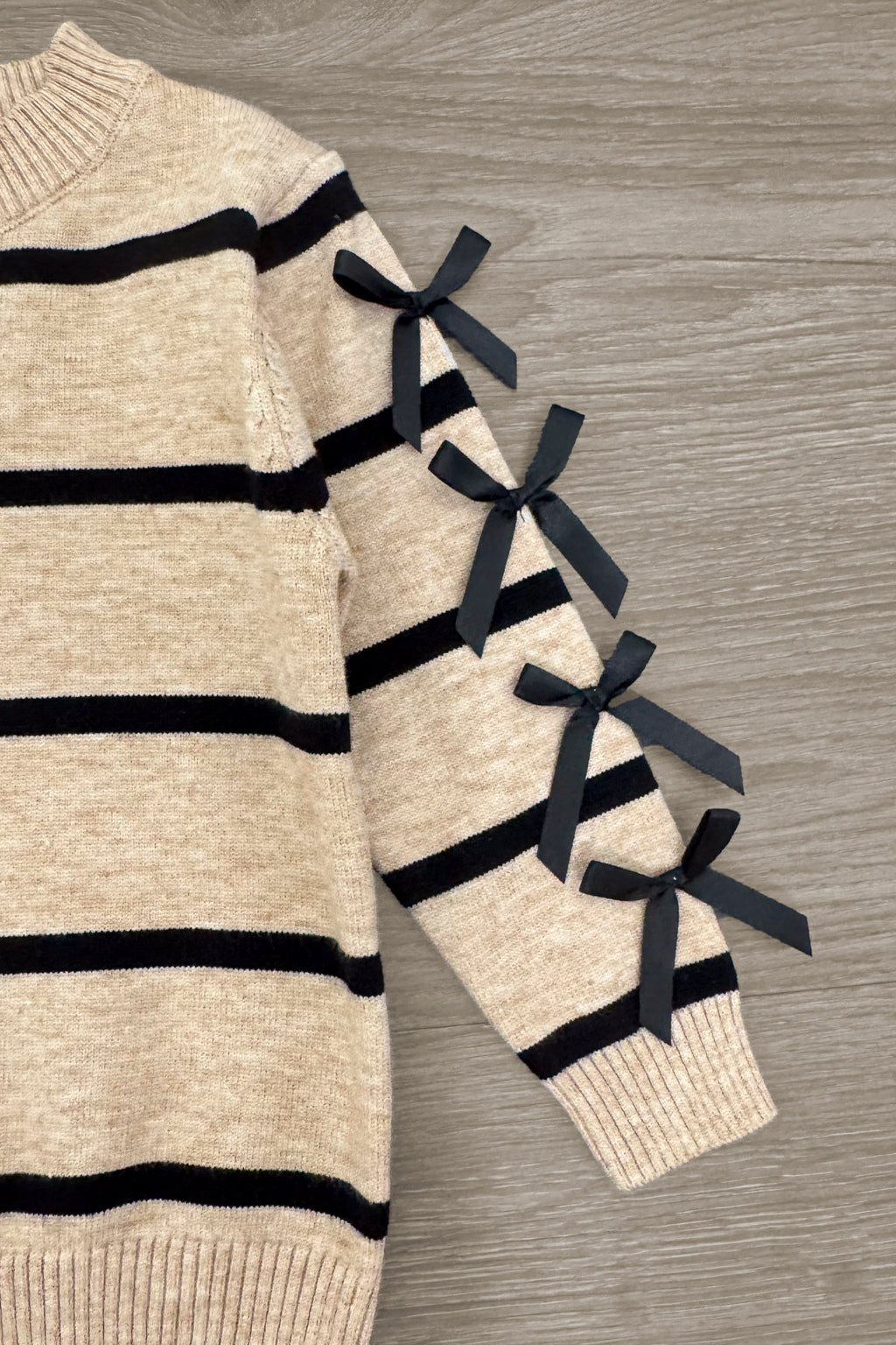 Mom & Me - Striped Bow Sweater & Denim Pant Set | Sparkle in Pink
