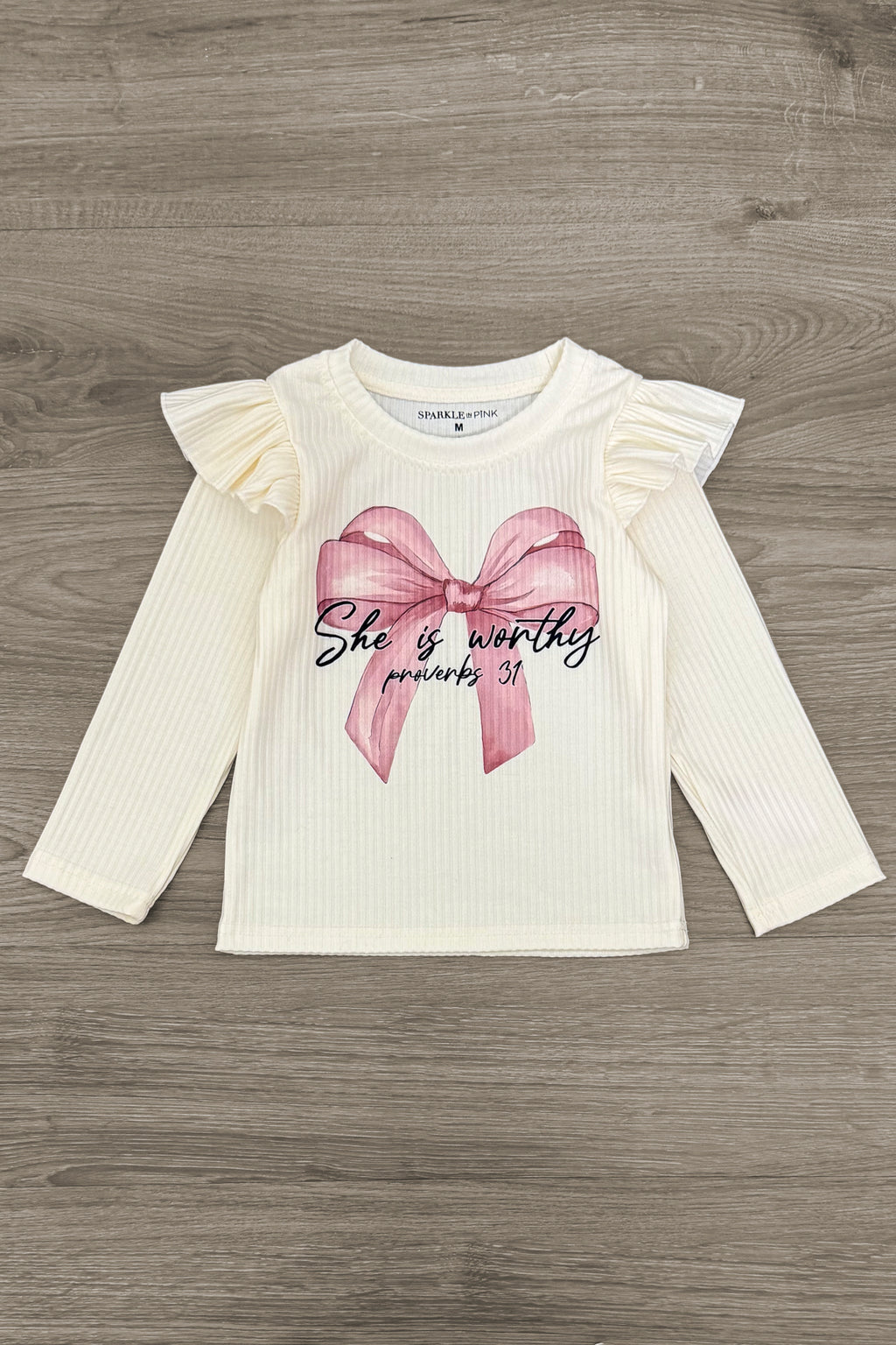 "She Is Worthy" Sequin Bow Tutu Skirt Set | Sparkle in Pink
