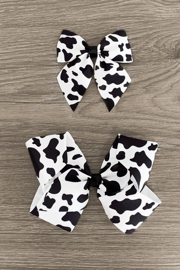 Cow Print Bow - Sparkle in Pink