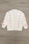 Mom & Me - Cream Lace-Up Bow Cardigan | Sparkle in Pink
