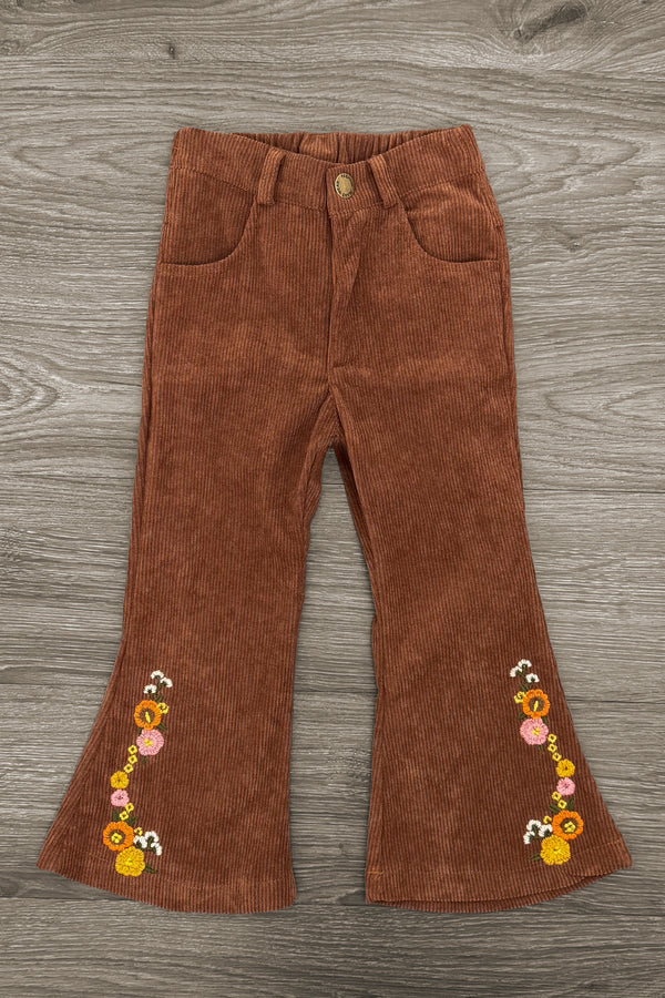 "You Are..." Brown Corduroy Flare Set | Sparkle in Pink
