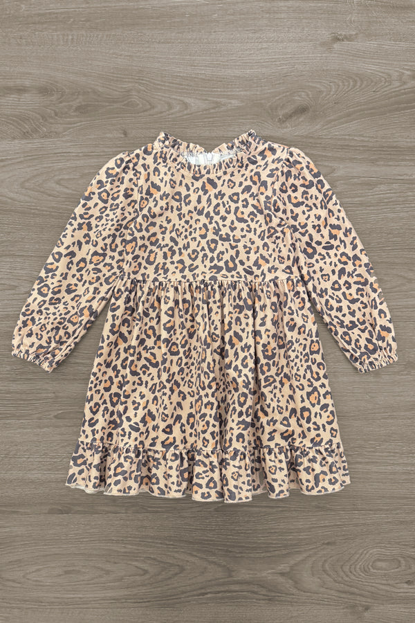 Cheetah Print Suede Dress & Faux Fur Vest Set | Sparkle in Pink
