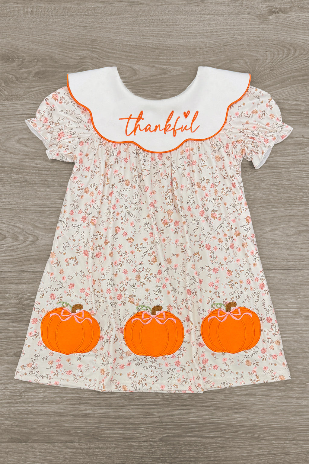 "Thankful" Floral Pumpkin Dress | Sparkle in Pink