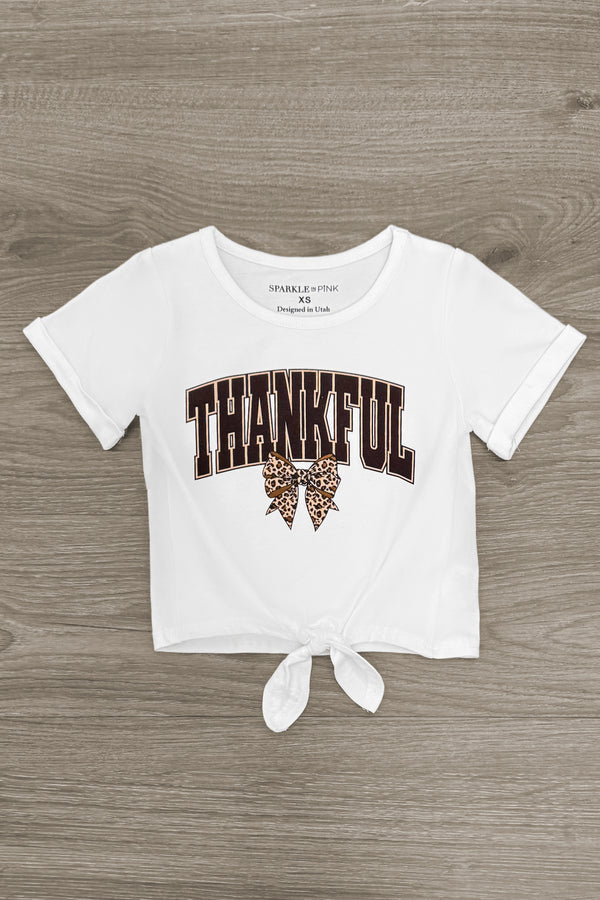 "Thankful" Cheetah Bow Denim Flare Set | Sparkle in Pink