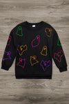 Mom & Me - Black Sequin Ghost Sweatshirt | Sparkle in Pink