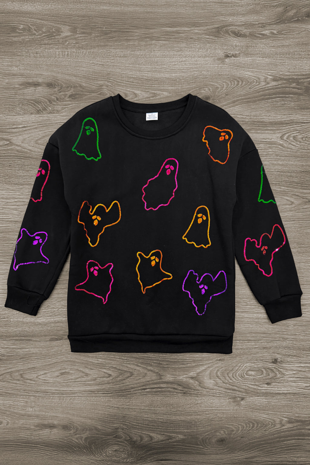 Mom & Me - Black Sequin Ghost Sweatshirt | Sparkle in Pink