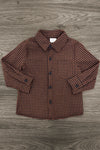 Family Navy Velvet Dress & Brown Gingham Button Down | Sparkle in Pink