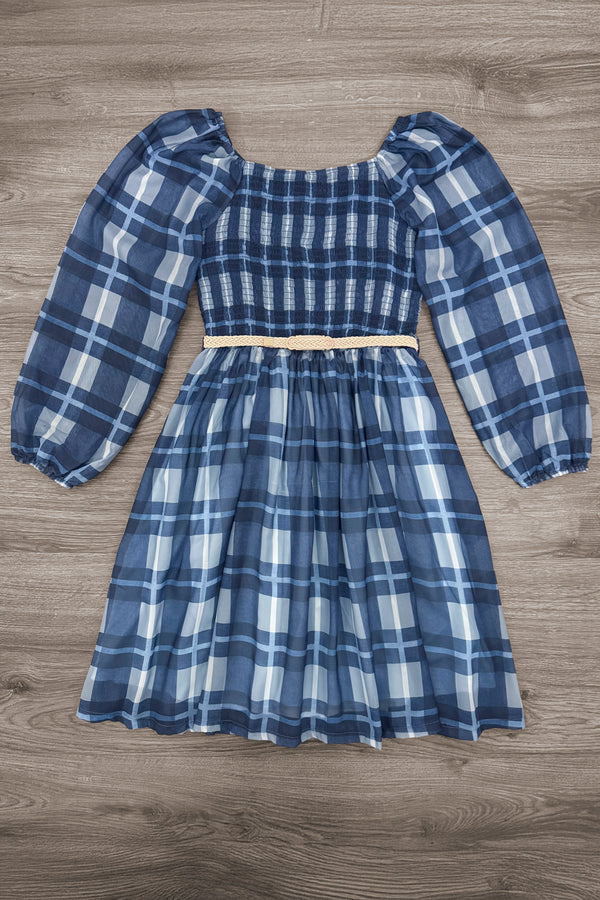 Mom & Me - Blue Plaid Dress | Sparkle in Pink