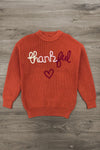 Mom & Me - "Thankful" Rust Knit Sweater | Sparkle in Pink