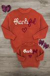 Mom & Me - "Thankful" Rust Knit Sweater | Sparkle in Pink
