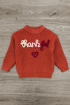 Mom & Me - "Thankful" Rust Knit Sweater | Sparkle in Pink