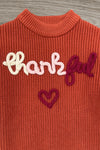 Mom & Me - "Thankful" Rust Knit Sweater | Sparkle in Pink