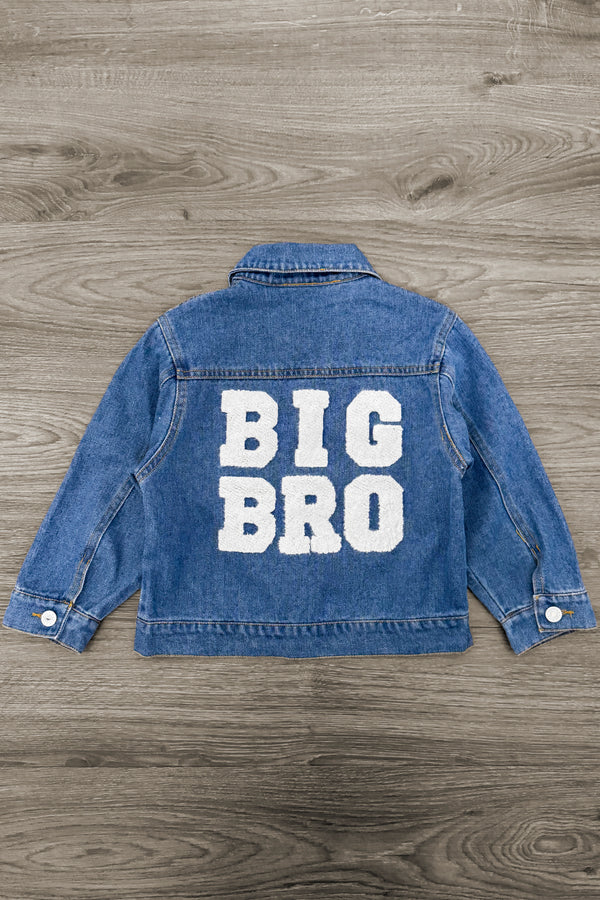 "Big Sis, Lil Sis, Big Bro, Lil Bro" Denim Jacket | Sparkle in Pink