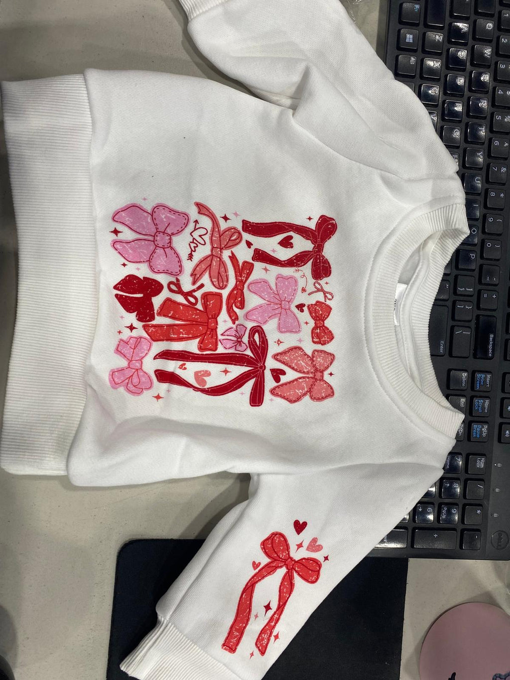 Mom & Me - Pink & Red Bow Sweatshirt