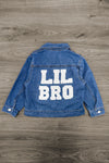 "Big Sis, Lil Sis, Big Bro, Lil Bro" Denim Jacket | Sparkle in Pink