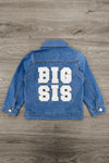 "Big Sis, Lil Sis, Big Bro, Lil Bro" Denim Jacket | Sparkle in Pink
