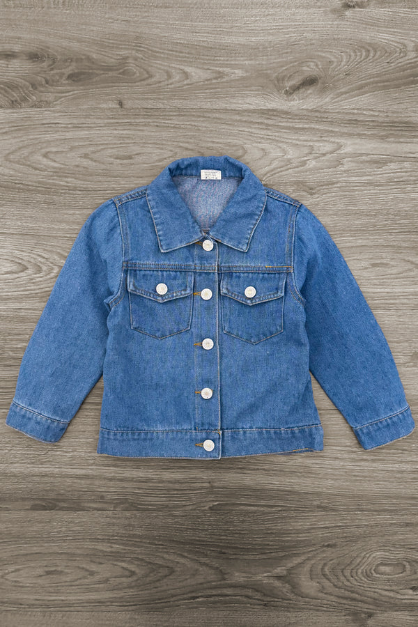 "Big Sis, Lil Sis, Big Bro, Lil Bro" Denim Jacket | Sparkle in Pink
