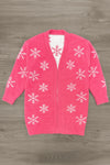 Mom & Me - Cozy Pink Snowflake Cardigan | Sparkle in Pink