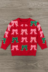 Mom & Me - Pink & Green Pearl Bow Sweater