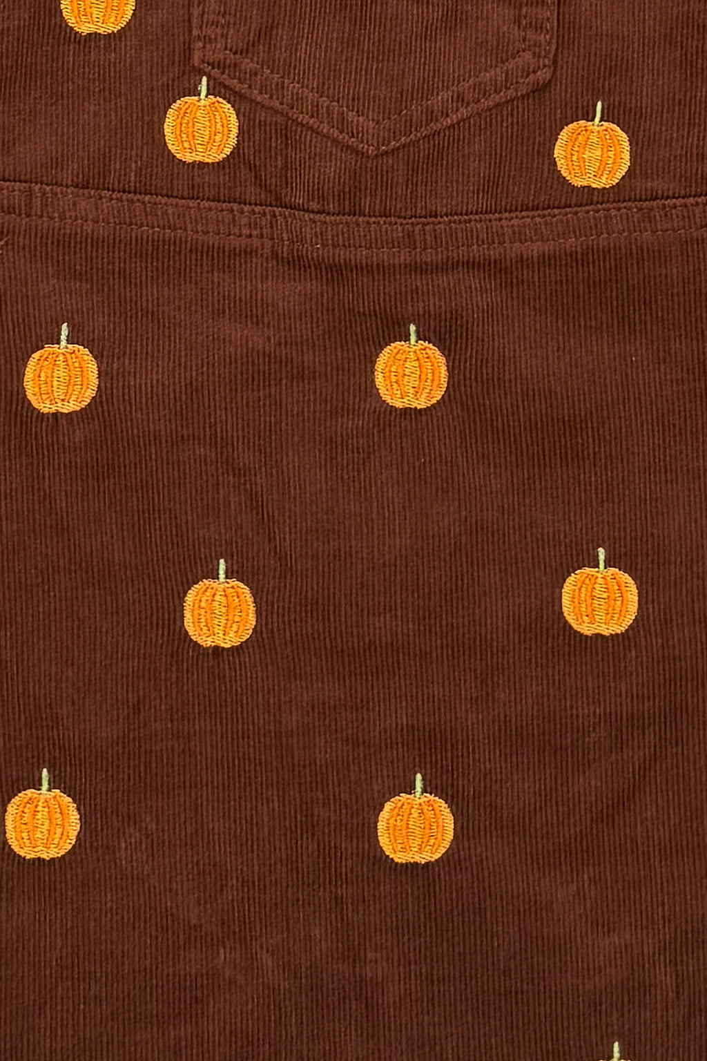 Brown Corduroy Pumpkin Overall Dress Set
