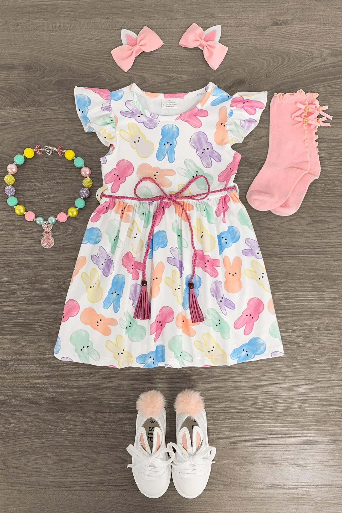 Pastel Peep Bunny Dress - Sparkle in Pink