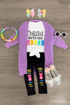 "Chillin' With My Peeps" Legging Set | Sparkle in Pink