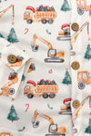 Christmas Bulldozer Button Down Top