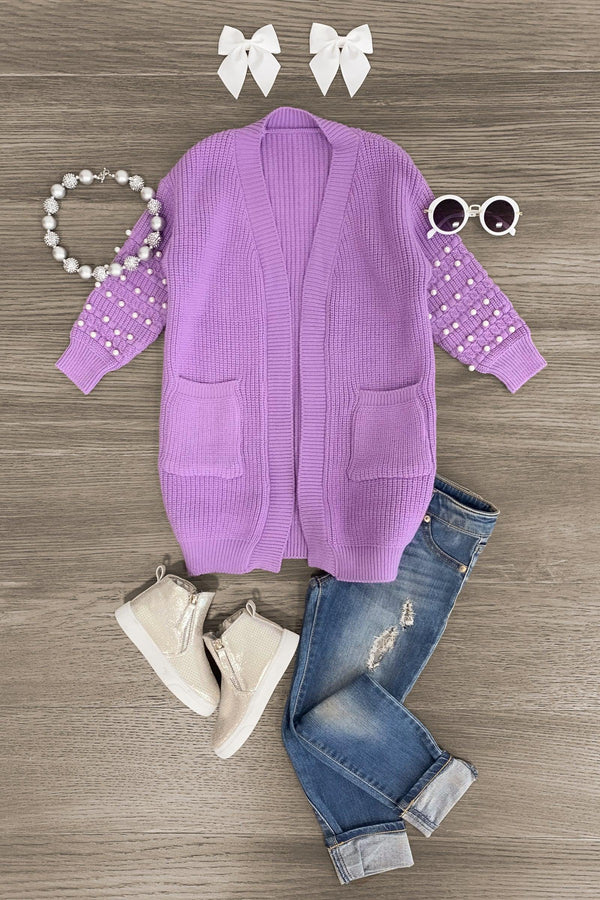 Pearl Cardigan Sweater - Sparkle in Pink