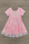 Pink Sequin Snowflake Dress