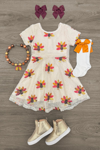 fall colors kids thanksgiving dress Sequin Turkey 14/16 Color:Saffron Red and White Christmas Designed with an empire dressing table mirror price