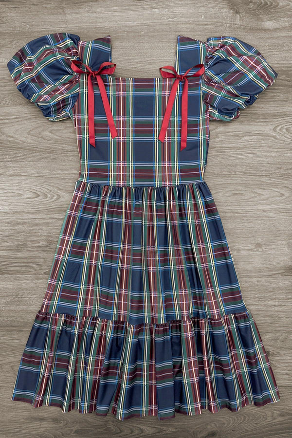Family Green & Blue Plaid Dresses & Tops