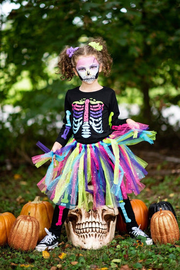 3pc Skeleton Tutu Pant Costume Set | Sparkle In Pink