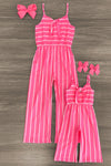 Mom & Me - Stripe Jumpsuit - Sparkle in Pink