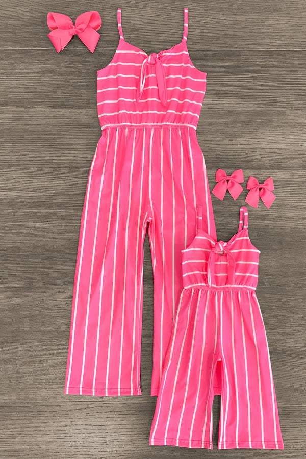 Mom & Me - Stripe Jumpsuit - Sparkle in Pink