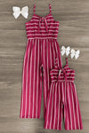 Mom & Me - Stripe Jumpsuit - Sparkle in Pink